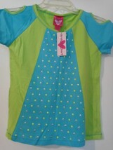 Derek Heart girl multi-color cotton short sleeve open shoulder shirt M 112 - $141.96 MXN