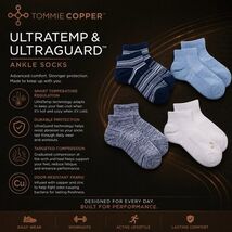 Tommie Copper 4PK UltraTemp Ankle Socks Blue Striped Size M Medium - $37.13