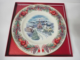 2000 LENOX CHRISTMAS VILLAGES AROUND WORLD NEW ENGLAND HILLTOP ANNUAL PL... - $34.55