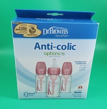 Dr. Brown's Natural Flow Anti-Colic Baby Bottles -Pink - 4oz - 3-Pack Narrow - $11.87