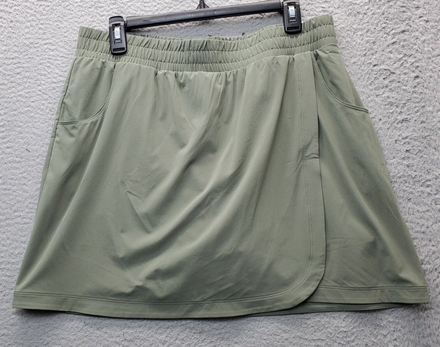 T by Talbots Skort With Liner Women&#39;s L Green Stretch Elastic Waist Wrap... - $21.33