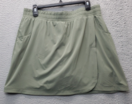 T by Talbots Skort With Liner Women&#39;s L Green Stretch Elastic Waist Wrap... - $21.33