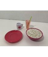 American Girl Place Cafe Bistro mug plate Sleepover Accessories popcorn ... - £7.75 GBP