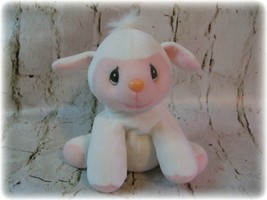 Vintage Enesco Precious Moments Tender Tails 8&quot; Plush Easter White Lamb Sheep 97 - £7.32 GBP