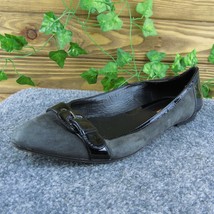 Via Spiga Buckle Women Flat Shoes Black Leather Slip On Size 9.5 Medium - £19.72 GBP
