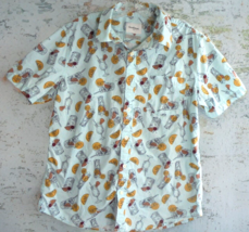 Goodfellow &amp; Co. Men’s Size L Cocktail Print Short Sleeve Button Up Shirt Slim - £8.83 GBP