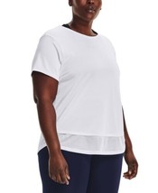 Under Armour Womens Activewear Tech Layered Look T-Shirt,White/Black Size 1X - £21.41 GBP