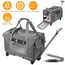 Detachable Pet Dog Carrier Wheels Stroller Outdoor Small Dogs Airline Ap... - £57.39 GBP
