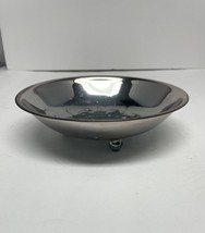 Vintage Silver Metal Embossed Indian decorative Ball footed bowl - $13.10