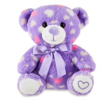 Valentine&#39;s 8&quot; Purple White Teddy Bear Plush - Add Candy to make a special Gift - £11.98 GBP