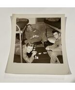Vintage Photograph Soldiers Playing Cards Air Force 1950s Black &amp; White - $14.32 CAD