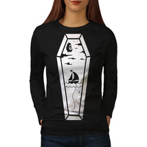 Wellcoda Coffin Sea Ship Womens Long Sleeve T-shirt, Sailing Casual Design - £18.90 GBP