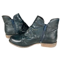 Miz Mooz Leather Limit Ankle Boots Side Zip Up Ocean Color Womens (EU 41) US 10 - £33.72 GBP
