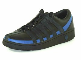 K-Swiss RAMLI Boys Shoes 8485016 Tennis Sneakers Black Blue Leather Classic 5.5 - £29.89 GBP