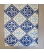 Vintage Bibb Company Pillowcase Blue Geometric Leaf Plants Design Muslin... - $10.84 CAD