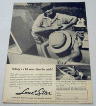 1960 Print Ad Lone Star Boats 14' Fiberglass Gulf Fisherman Grand Prairie,TX - $9.56