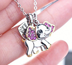 Elephant Pendant Girl Necklace  - £7.21 GBP