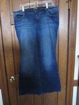 London Jean Distressed Stretch Low Rise Flare Leg Jeans - Size 16 - $22.76