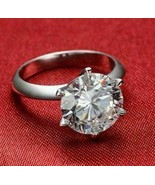 Solitaire Engagement Ring 3.00Ct Diamond Solid 14K White Gold Simulated ... - $247.41