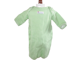 American Girl Doll Bitty Baby Green Checked Sleeper Sack Bunting Gown - £25.33 GBP