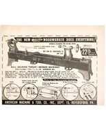 1948 American Machine &amp; Tool Ball Bearing Thrust Advertisement Shop Tool... - €17,24 EUR