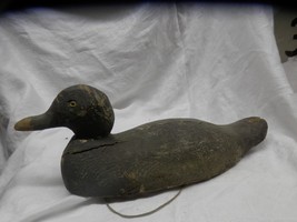 Antique Wood hand carved working Duck Decoy Hen Redhead folk art glass eye  - £133.17 GBP