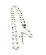 Catholic White Rosary Beads Decorated Crucifixion  Holy Soil from Jerusa... - $17.29 CAD