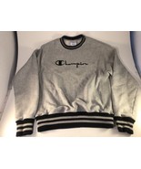 VTG Champion Reverse Weave Script Spellout Ringer Crewneck Sweatshirt Small - £30.55 GBP