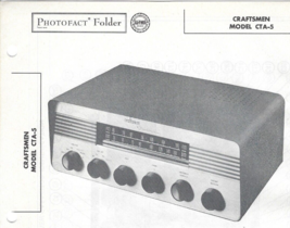 1957 CRAFTSMEN CTA-5 AM FM Radio RECEIVER Photofact MANUAL Vintage Tube ... - £7.75 GBP
