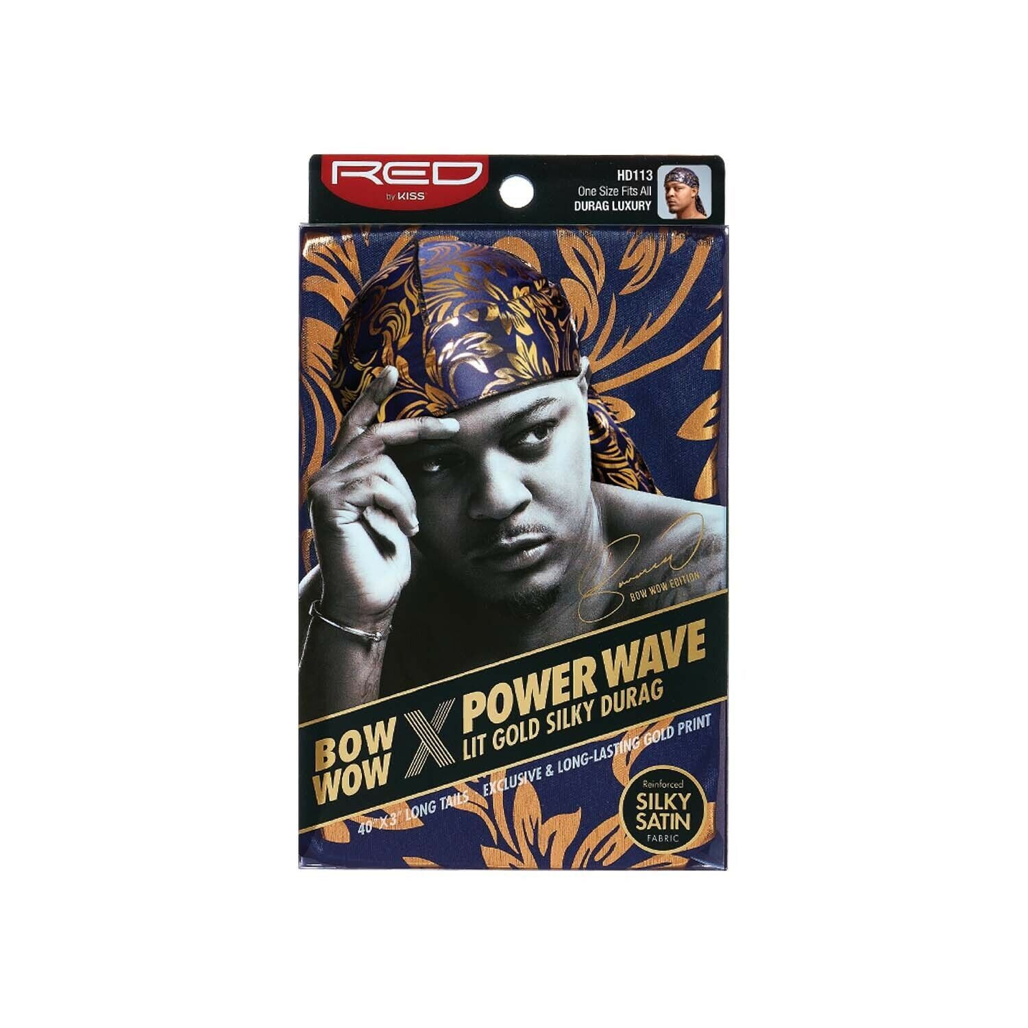 RED by KISS BOW WOW X POWERWAVE LIT GOLD SILKY DURAG SILKY SATIN - HD113 - $5.59