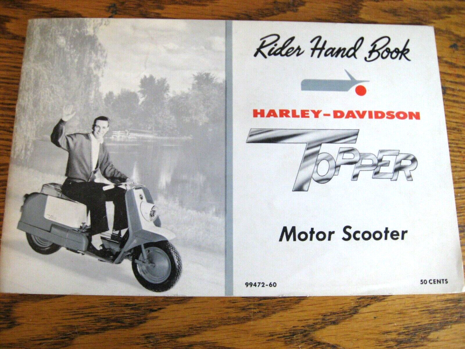 1960 Harley Davidson Topper Motor Scooter Rider Hand Book Owners Manual AU A NOS - $147.51