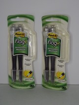 2 Packs Post It Flag+ Permanent Marker Black Ultra Fine Ink Rare HTF (R) - $34.64