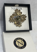 Vintage Napier Floral Leaf Shaped Pin Brooch NOS w Box - £24.47 GBP