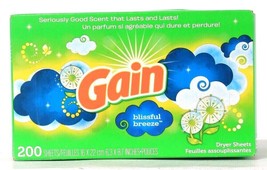 1 Box Gain Blissful Breeze 200 Count Dryer Sheets Scent That Lasts &amp; Lasts - £22.80 GBP