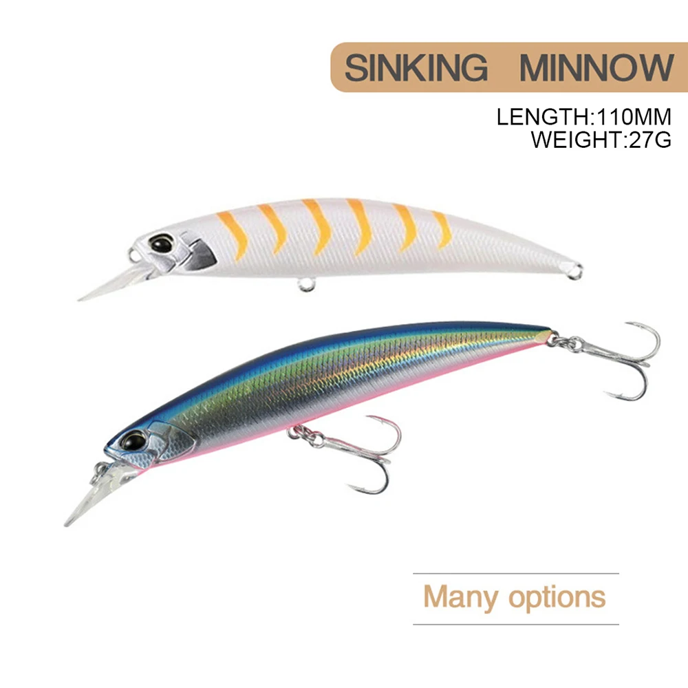 Sporting 11cm 27g Fishing Lure Minnow Wobbler Lure Long Cast Sinking Decoy Jerkb - £23.95 GBP