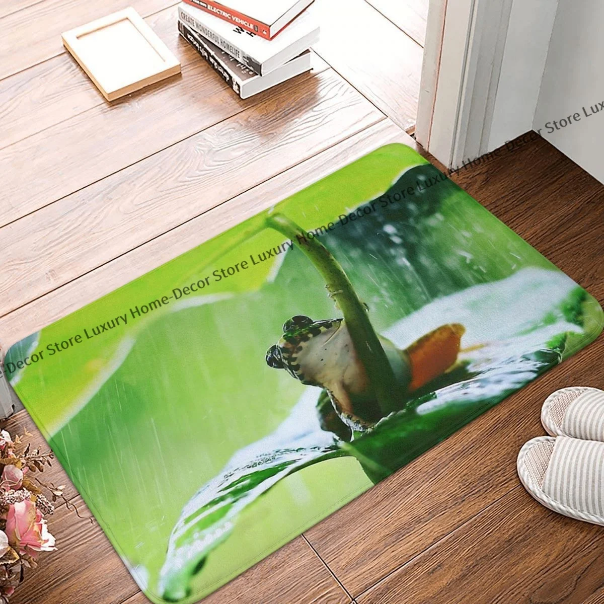 Anti-Slip Doormat Bath Mat Frog Under The Lotus Leaf Floor Carpet Welcome Rug Be - $15.99