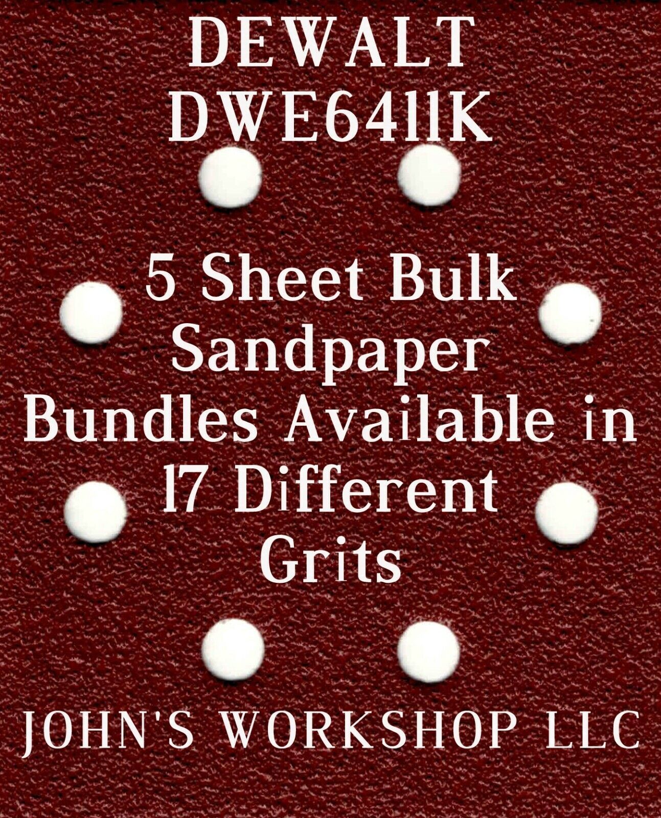 DEWALT DWE6411K - 1/4 Sheet - 17 Grits - No-Slip - 5 Sandpaper Bulk Bundles - $4.99