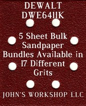 DEWALT DWE6411K - 1/4 Sheet - 17 Grits - No-Slip - 5 Sandpaper Bulk Bundles - £3.92 GBP