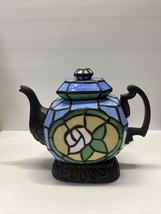 Cheyenne Tiffany Style Stained Glass Teapot Tea Pot Accent Lamp - £36.60 GBP