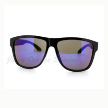 KUSH Sunglasses Oversized Square Black Frame Multicolor Mirror Lens - £14.91 GBP