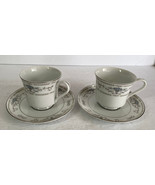 Fine Porcelain China DIANE (Wade) Cups 3.25&quot; and Saucers 5.78&quot; Japan Set... - £16.04 GBP