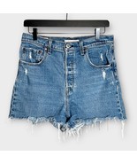 LEVI’S Ribcage Shorts Denim Jean Distressed Button Fly Cutoffs Size 31 - $39.00