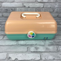 Caboodles On-the-Go Girl Aqua Teal Peach Vintage Case Classic Remake  - £13.36 GBP
