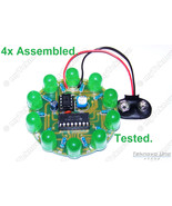 4x ASSEMBLED Round JUMBO Green LED Chaser Scroller KIT NE555 CD4017 - USA - $36.52