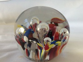 Vintage 3 Fiori Murano Italy Glass  Paperweight - presse papier . - £79.13 GBP