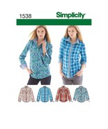 Simplicity 1538 Women&#39;s Button Up Shirt Sewing Patterns, Sizes 14-22 - £14.94 GBP