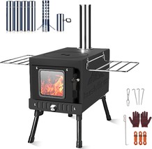 Wood Burning Stove, Portable Tent Stove For Heating, Folding Wood Stove For - £112.86 GBP