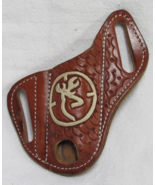 Folding Knife Blade Tooled Brown Leather Sheath - $14.84