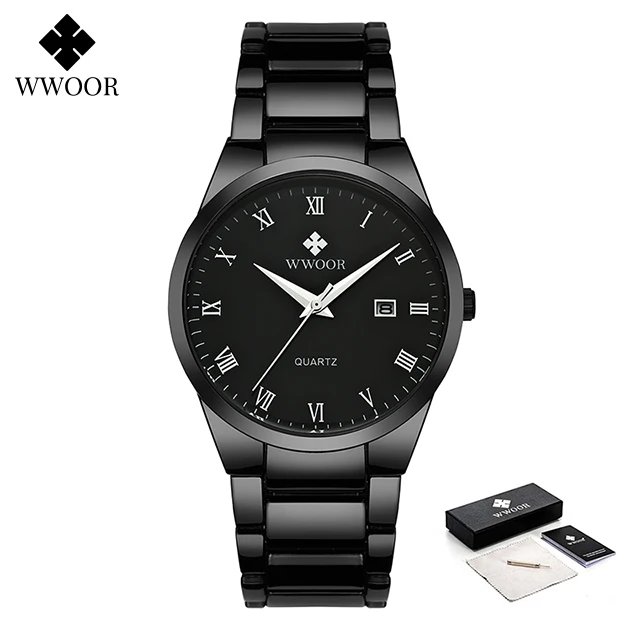 Watch for men stainless steel casual simple business watch waterproof date quartz clock thumb200
