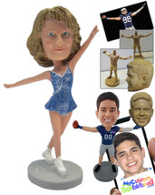 Personalized Bobblehead Attractive Female Ice Skater Wearing A Sexy Short Dress  - £67.94 GBP